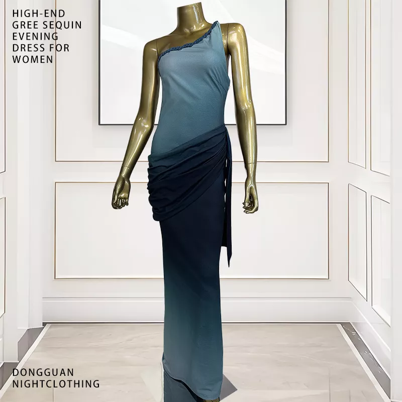 Elegant Women's Backless Gradient Evening Dress for Summer Parties Sexy Woven Rope Features Natural