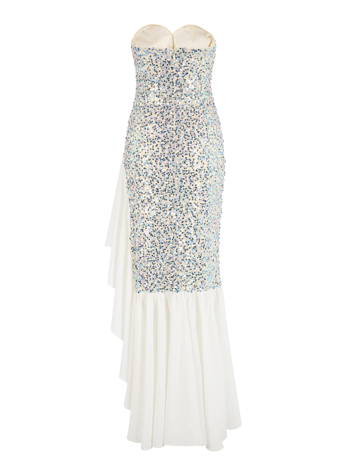 Sequin trailing evening gown lace pleated sleeveless mermaid dress for women, sexy and elegant part